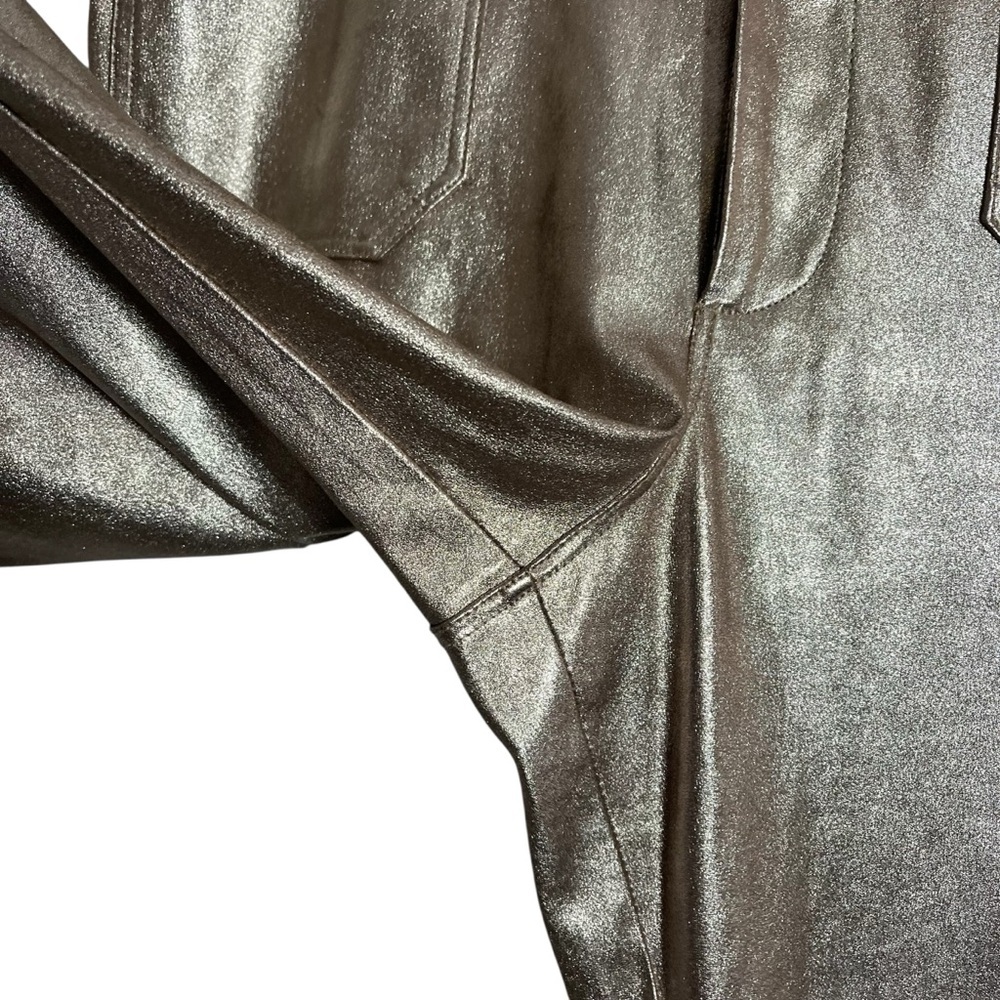 MAEVE x ANTHROPOLOGIE The Colette Metallic Faux Leather Cropped Wide-Leg Pants - Picture 6 of 11